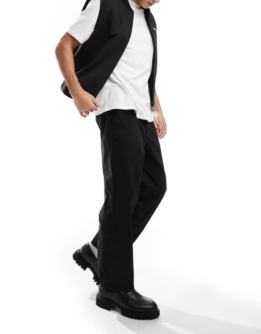 ONLY & SONS loose fit trouser in black - Image 1