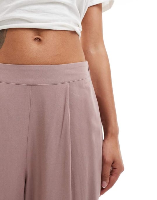 ASOS DESIGN relaxed pull on trousers in mink - Image 2