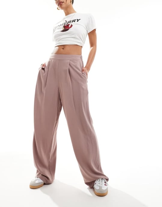 ASOS DESIGN relaxed pull on trousers in mink - Image 3