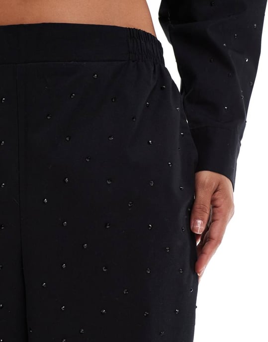 ASOS DESIGN hotfix trouser co-ord in black - Image 4