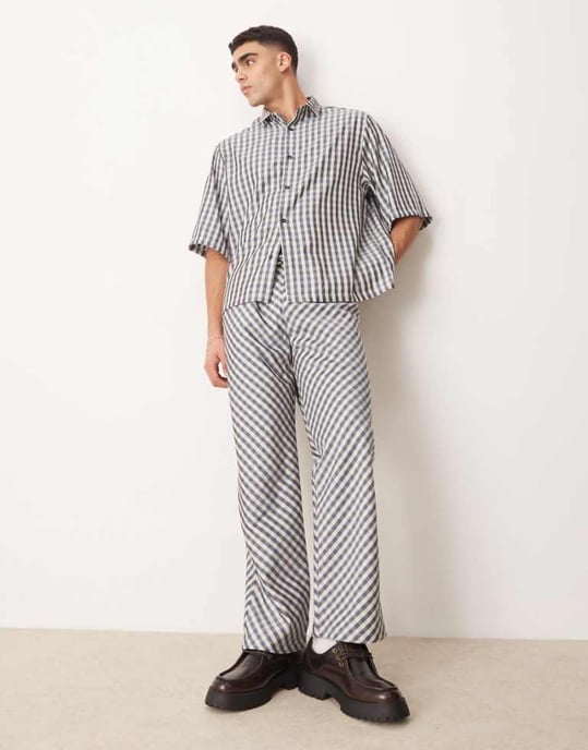 Sister Jane gingham trouser co-ord in black and white - Image 1