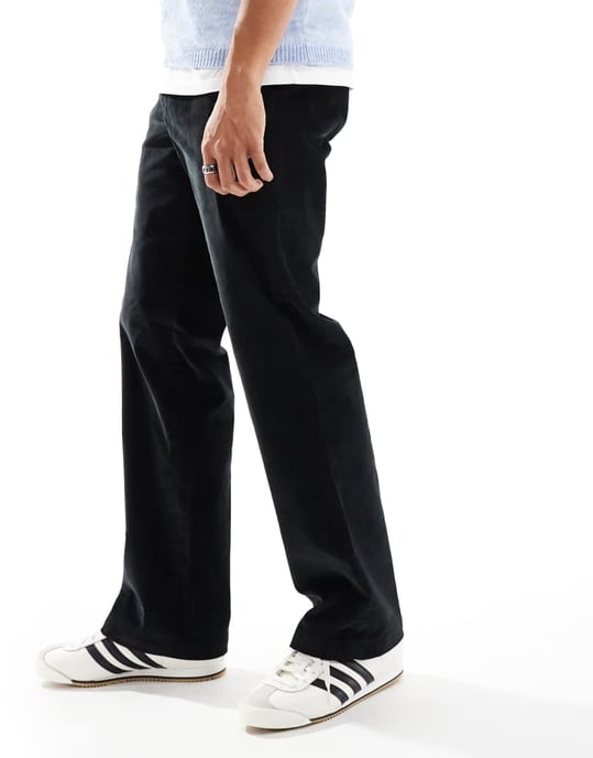 Dickies flat front cord trousers in black - Image 3