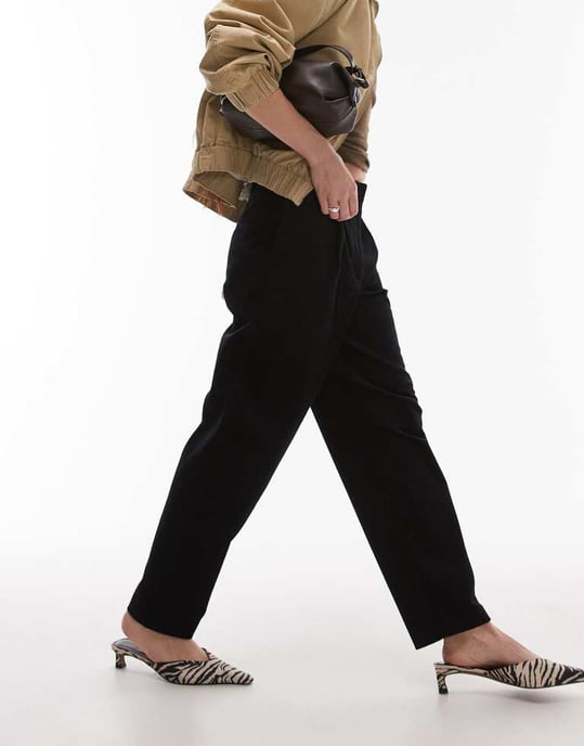 Topshop cord peg trouser in black - Image 2