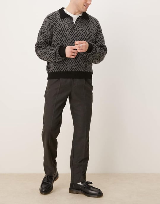 Abercrombie & Fitch pull on loose trousers in charcoal - Image 1