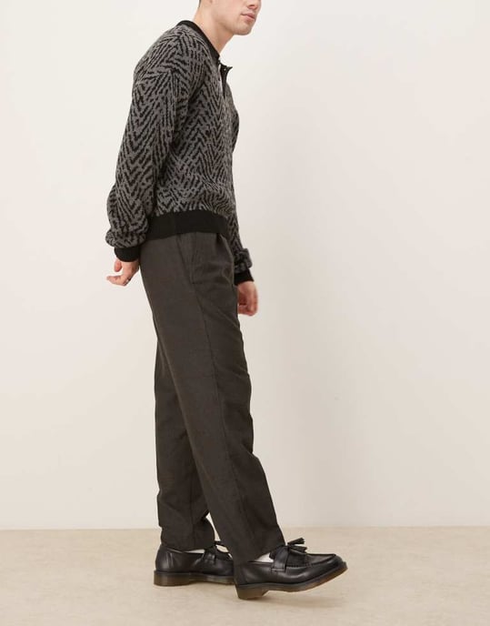 Abercrombie & Fitch pull on loose trousers in charcoal - Image 4
