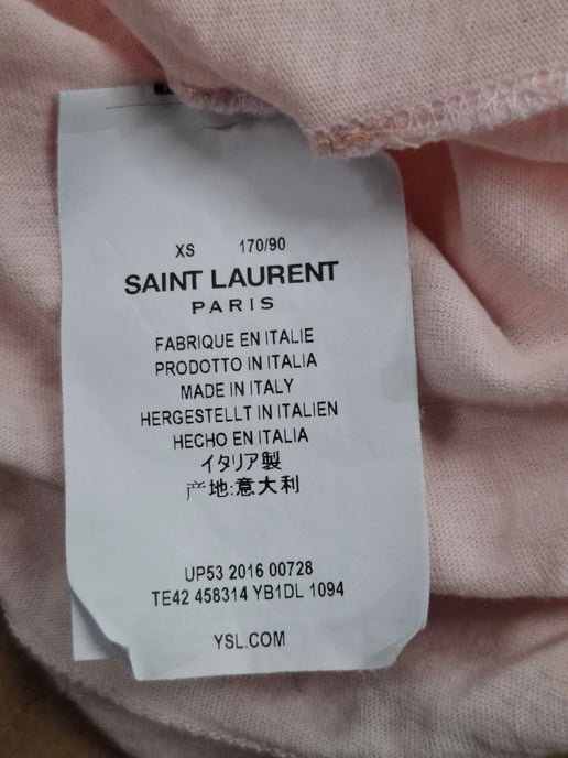 Saint Lauren t-shirt med hajtryck i rosa bomull - Image 5