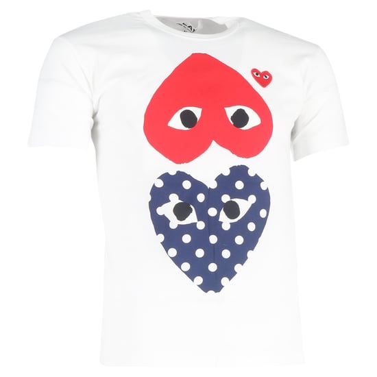 Comme Des Garcons Play prickig hjärtformad t-shirt i vit bomull - Image 1