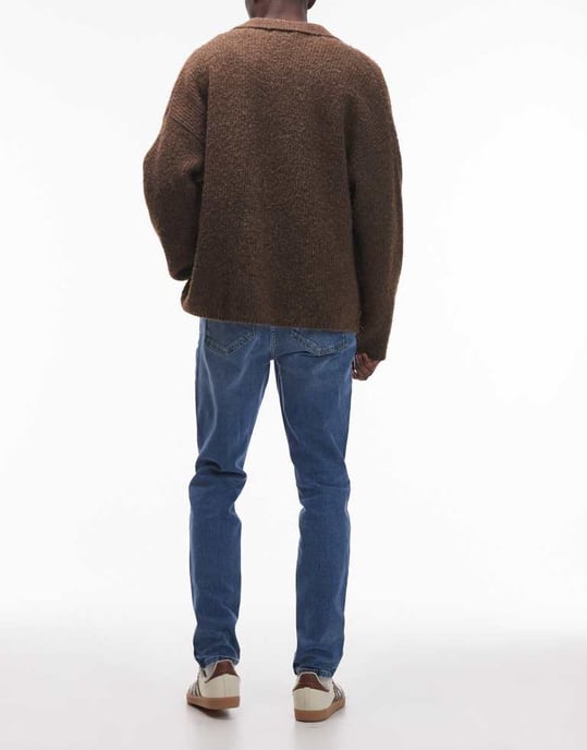 Topman stretch skinny jeans in mid wash blue - Image 2