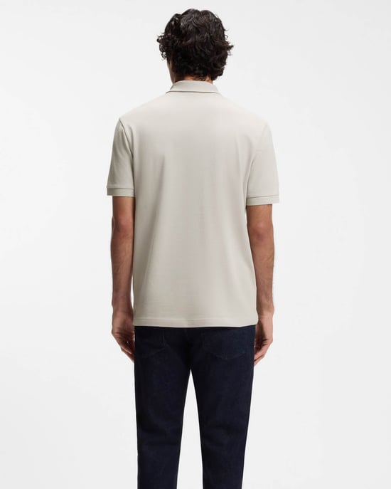 Passerzip Zip Placket Polo Shirt in Light Grey - Image 2