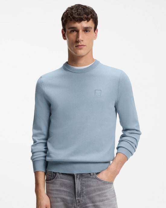 Kanovano Crew Neck Jumper in Light Blue - Image 1