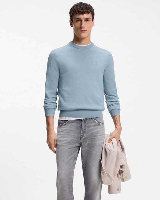 Kanovano Crew Neck Jumper in Light Blue - Image 3