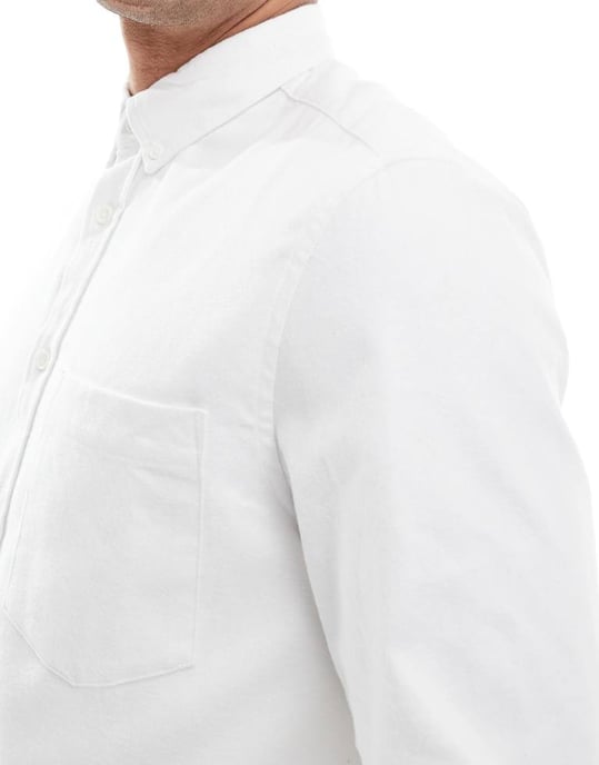 ASOS DESIGN brushed oxford regular shirt in white - Image 3