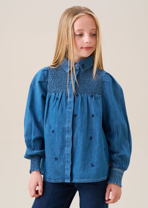 Myla Embroidered Denim Shirt - Image 2