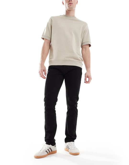 Lee Luke slim tapered jeans in rinse black - Image 1
