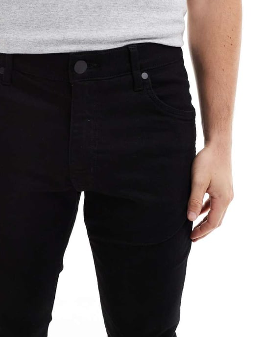 Wrangler Larston slim tapered fit jeans in washed black - Image 3