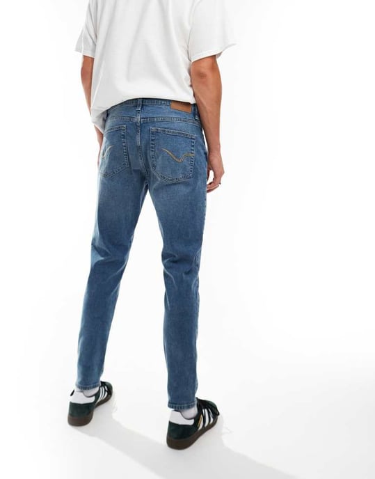 ONLY & SONS slim tapered fit jeans in mid blue wash - Image 3