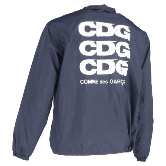 Comme des Garçons Coachjacka i marinblå nylon - Image 3
