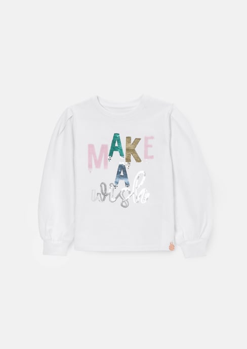 Gigi White Sequin Wish T Shirt - Image 1