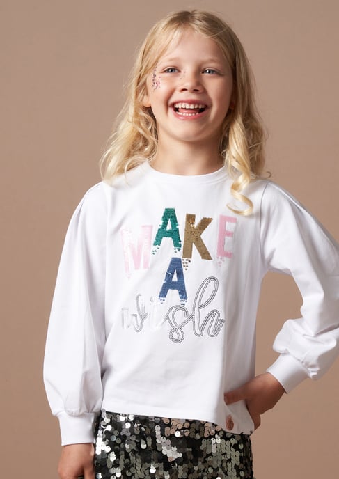 Gigi White Sequin Wish T Shirt - Image 2