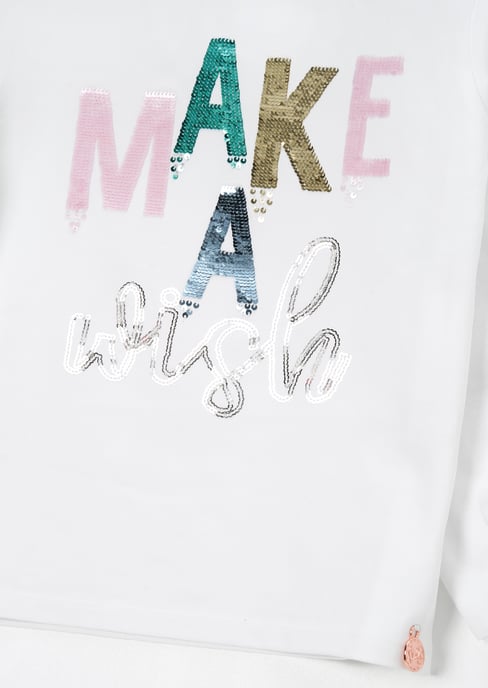 Gigi White Sequin Wish T Shirt - Image 4