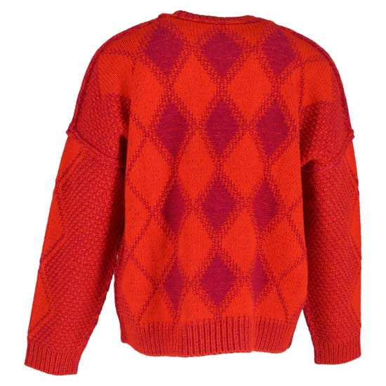 Versace-logotyp Argyle-tröja i röd ull - Image 3