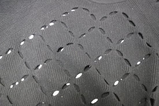 Versace Laser Cutout Sweater in Black Wool - Image 6