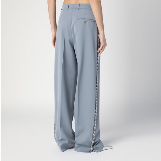 Brede lichtgrijze Falabella-broek met ketting - Image 2