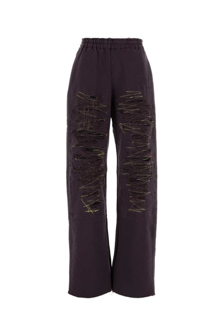 Aubergine Cotton Joggers - Image 2