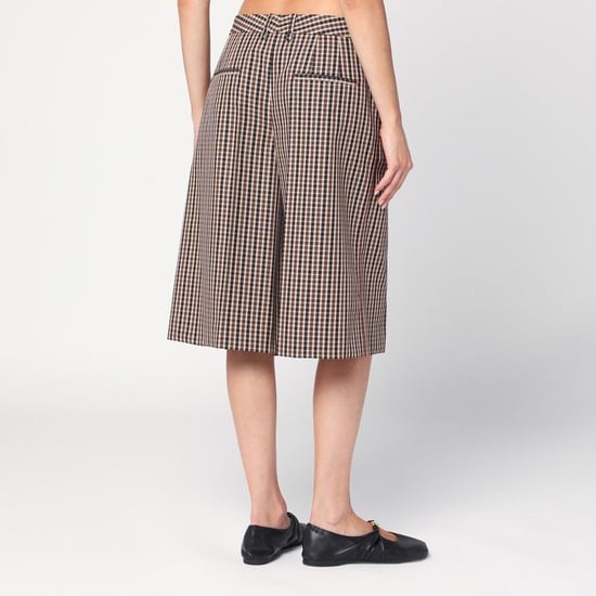 Bruine Geruite Wol Bermuda Shorts - Image 2