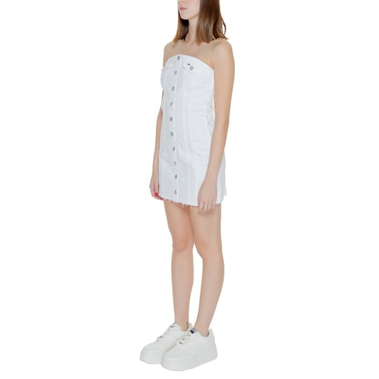 Denim Mini-jurk Met Knopen Aan De Voorkant - Image 4