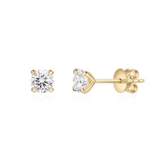 0.50ct, 9k Yellow Gold Lab Grown Diamond Stud Earrings - Image 1