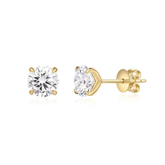 2.00ct, 9k Yellow Gold Lab Grown Diamond Stud Earrings - Image 1