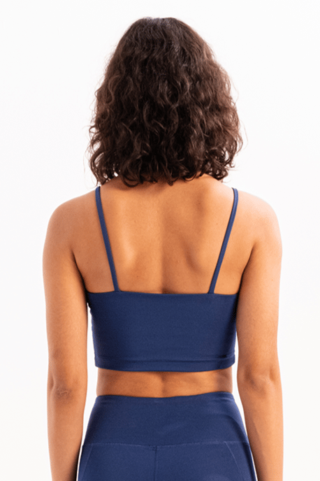 Thin Strap Light Support Removable Cup Bra Navy Blue Women's Sports Bra - Spica - Image 2