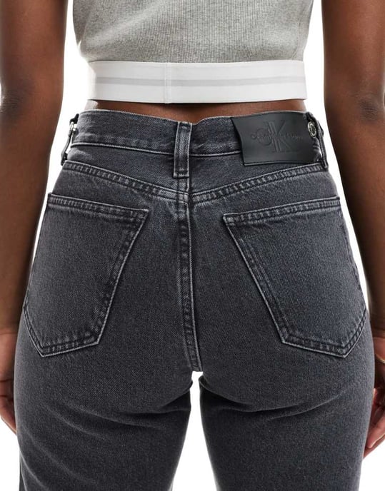 Calvin Klein Jeans high rise straight jeans in washed grey - - Image 4