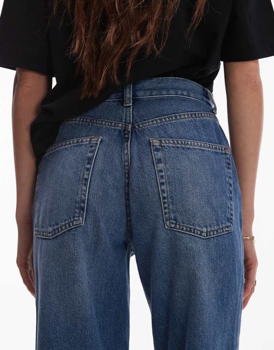 Topshop Kort high rise straight jean in vintage blue - Image 4