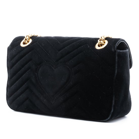 Verpreide Medium Gg Marmont Matelasse Velvet Pailletten Versierde Schoudertas - Image 2