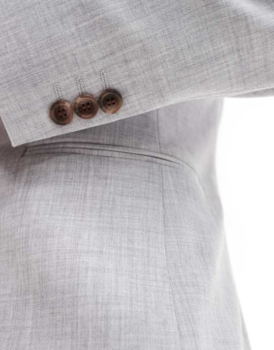 ASOS DESIGN new skinny suit jacket in grey crosshatch texture - Image 4