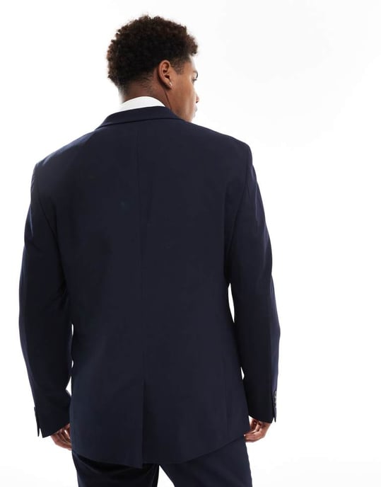 ASOS DESIGN slim suit jacket in navy - Image 2