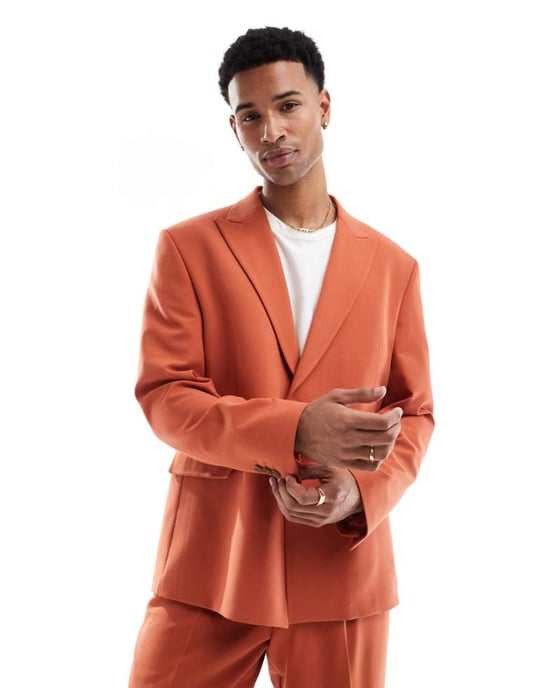 Viggo lavoir suit jacket in burnt orange co-ord - Image 1