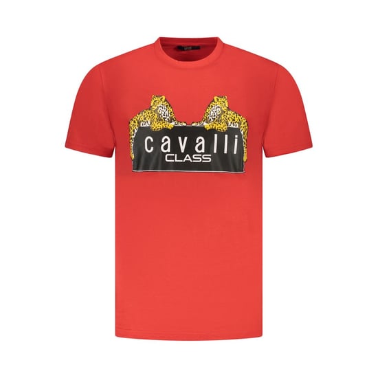 Cavalli Class Rosso Katoenen Heren T-Shirt - Image 1