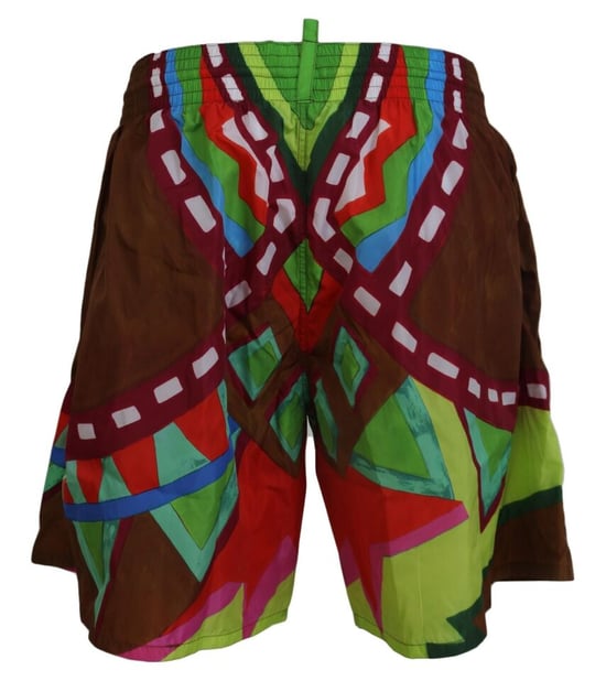 Geometric Print Swim Trunks - Image 2