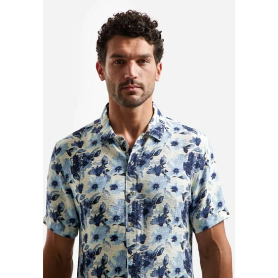 No Excess Shirt short sleeve stretch allover blue - Image 4