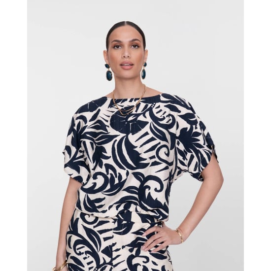 Geisha 63236-26 675 top flower bi-color navy/off-white - Image 3