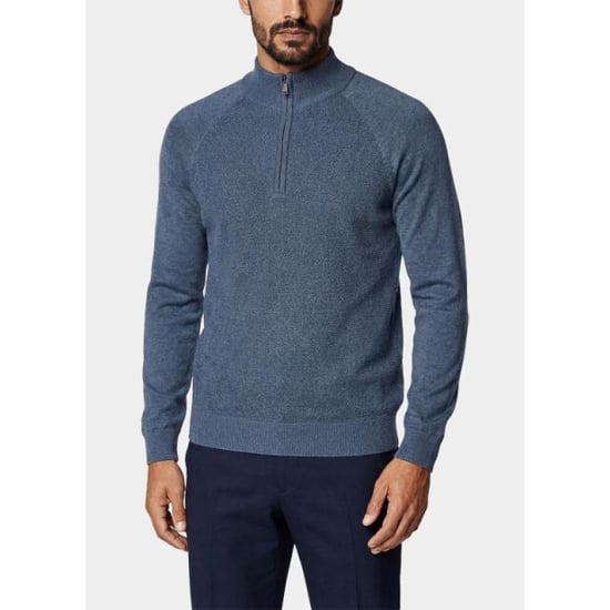 Innocente Half zip half zip met structuur 326/8163 indigo - Image 1