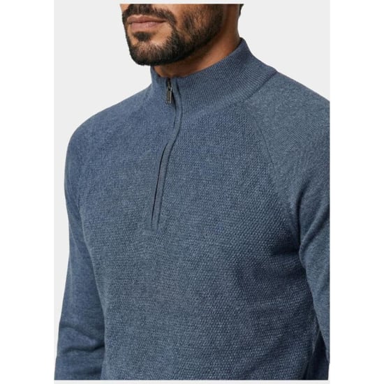 Innocente Half zip half zip met structuur 326/8163 indigo - Image 4