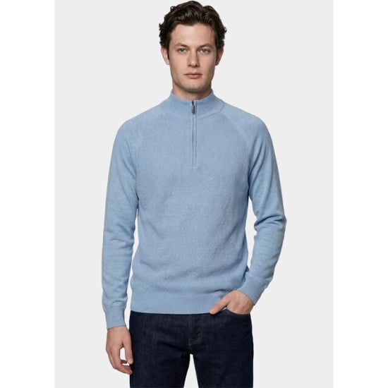 Innocente Half zip half zip met structuur 326/8147 light blue - Image 1