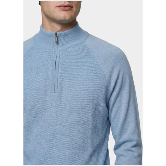 Innocente Half zip half zip met structuur 326/8147 light blue - Image 2