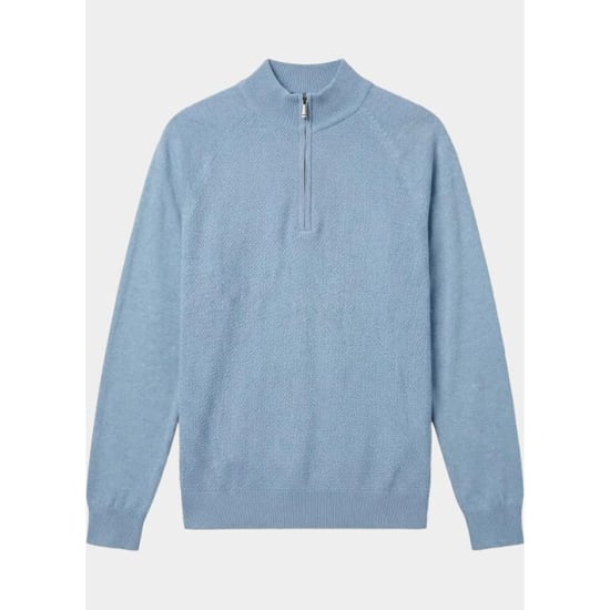 Innocente Half zip half zip met structuur 326/8147 light blue - Image 3