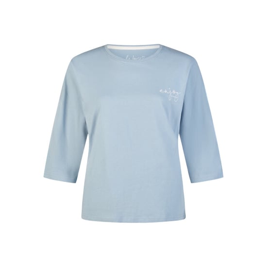 By Louise Dames pyjama set lang/driekwart mouw lichtblauw/wit gebloemd - Image 2