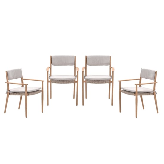 Garden Impressions Parijs tuinstoelen set van 4 light teak look / desert sand - Image 1